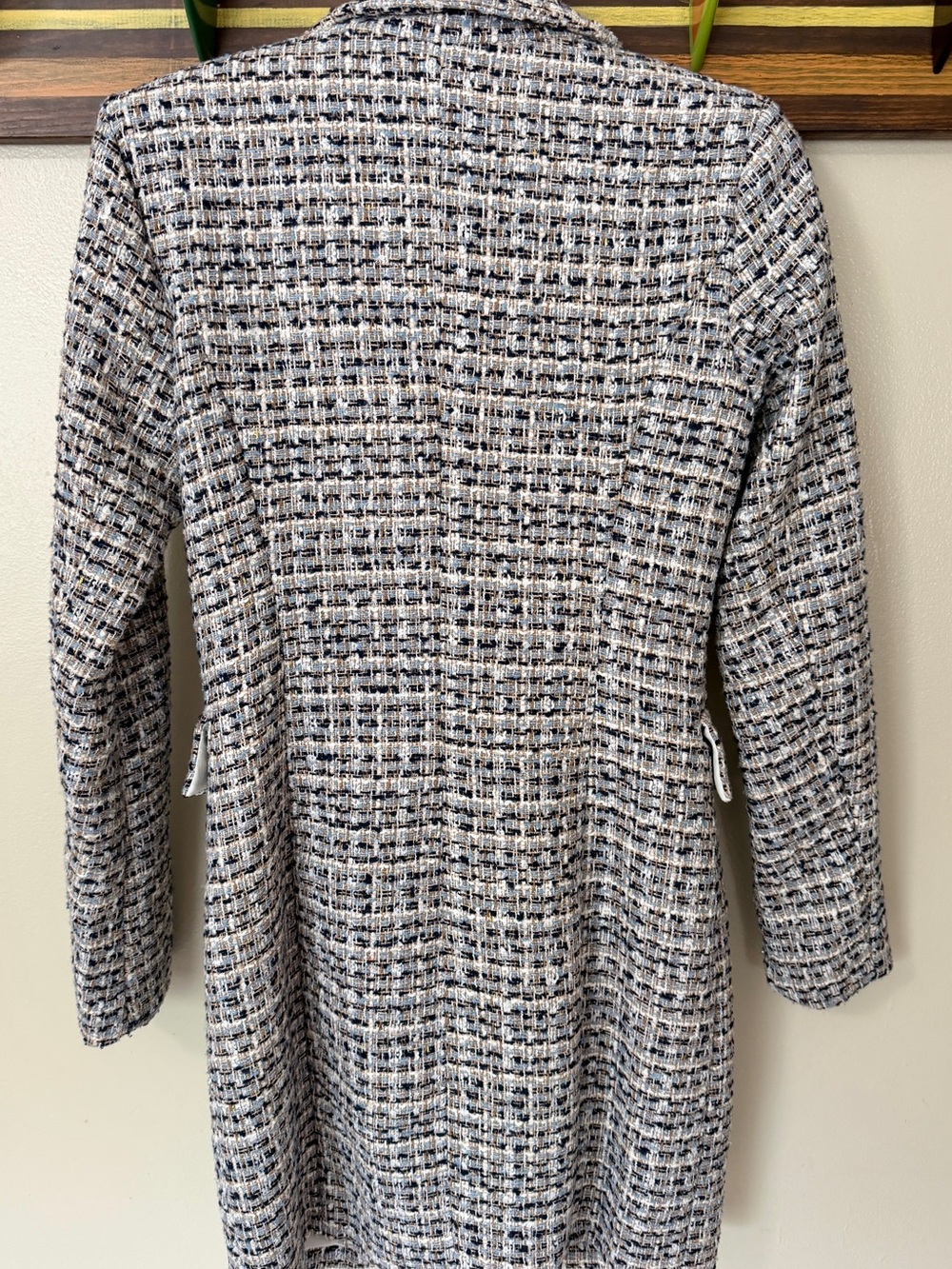 Aqua Tweed Double-Breasted Blazer Dress - Picture 3 of 4